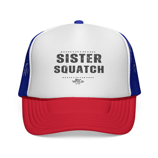 SISTER Squatch Trucker Cap - Funny Baseball Hat for Outdoors,Gift