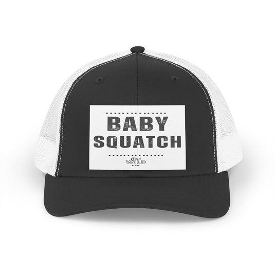 Baby Squatch Trucker Hat — Retro Mesh Camper Cap