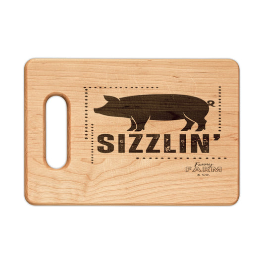 Engraved “Sizzlin'” Pig Cutting Board