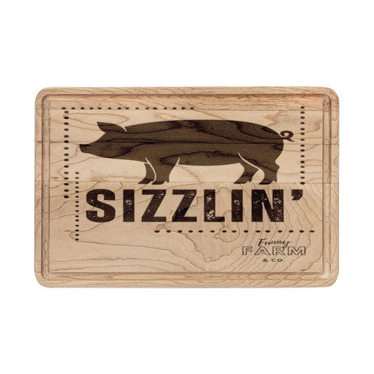 Engraved “Sizzlin'” Pig Cutting Board