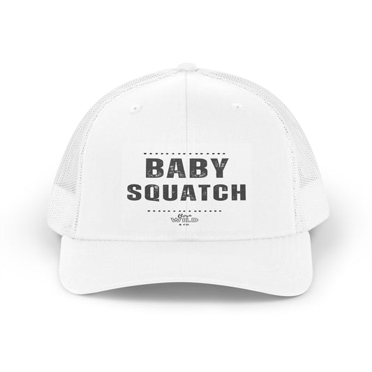 Baby Squatch Trucker Hat — Retro Mesh Camper Cap