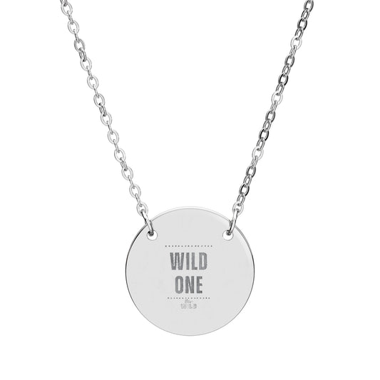 Engraved 'Wild One' Circle Necklace