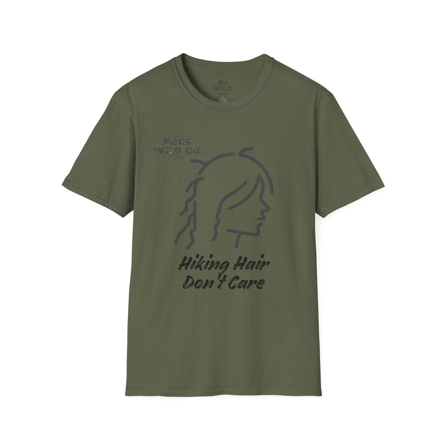 Hiking Hair T-Shirt — Bold Typography Casual Tee